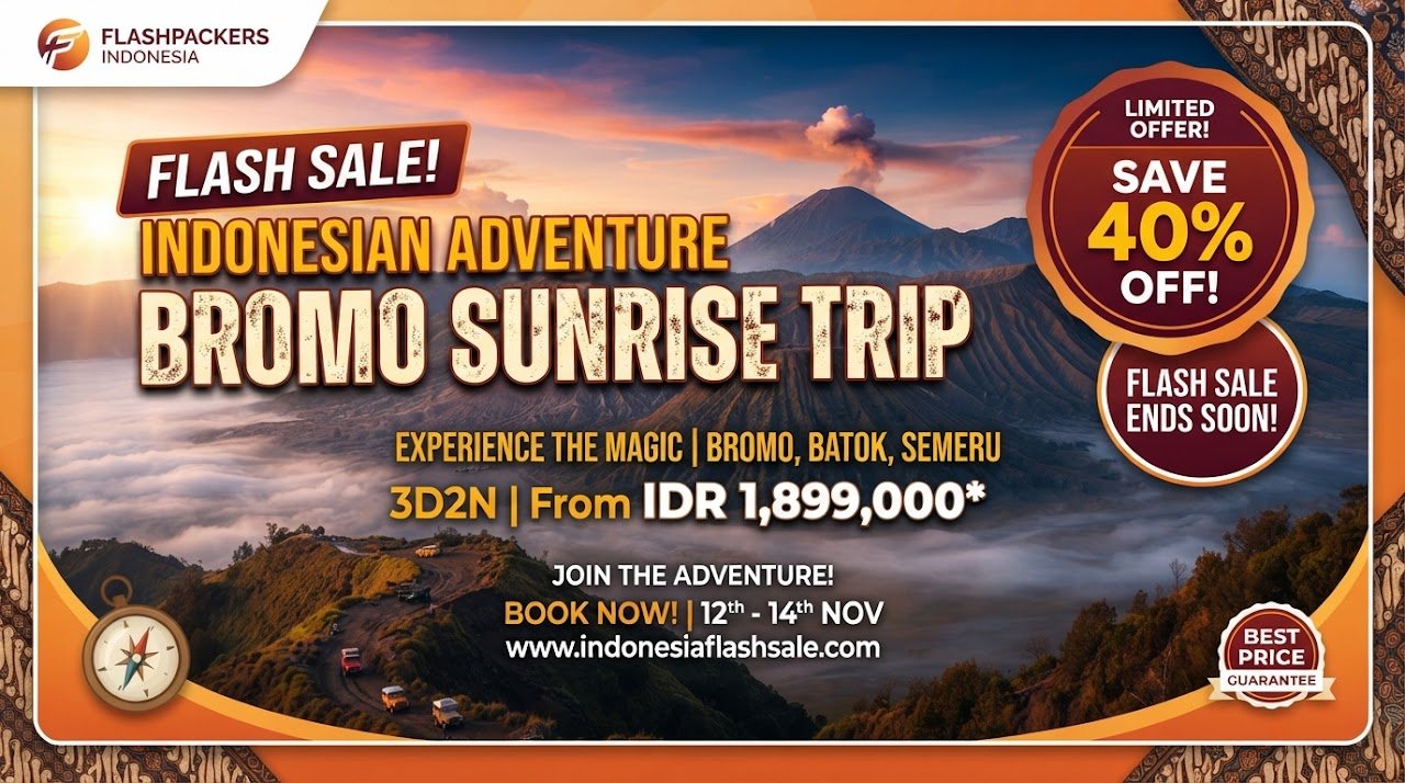 Banner Flash Sale Bromo Sunrise 30% Roro Nusantara