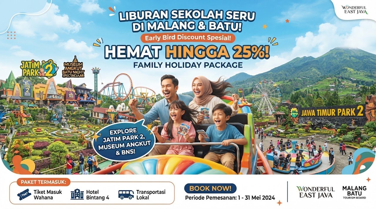 Liburan Sekolah Seru di Malang & Batu Family Promo Banner